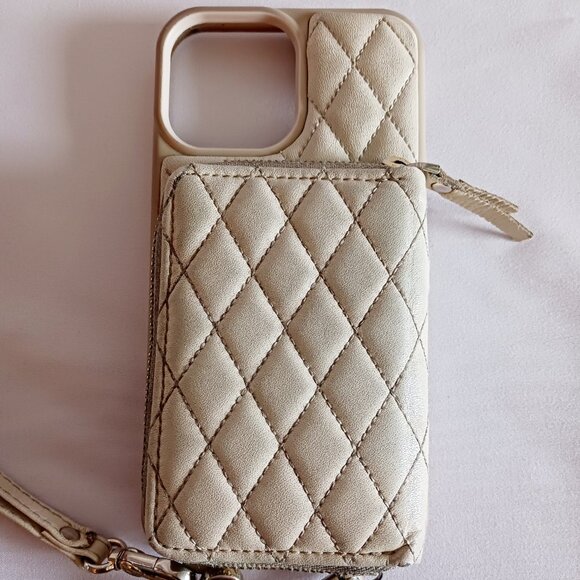 Lameeku Crossbody Tan Faux Leather Wallet Case For iPhone 13 Pro Max - Picture 1 of 10